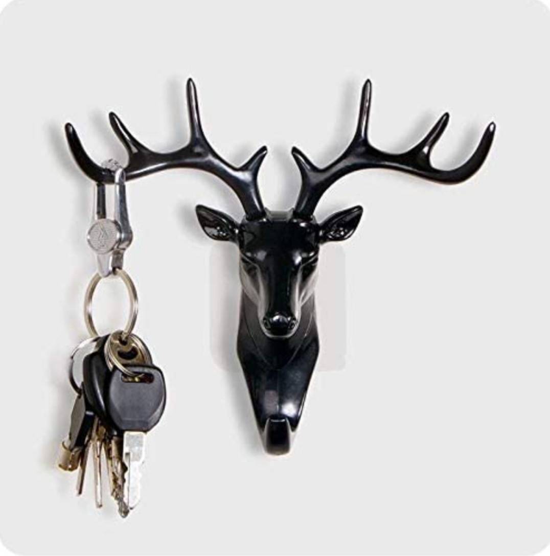 Deer Head Self Adhesive Wall Key Holder Hook